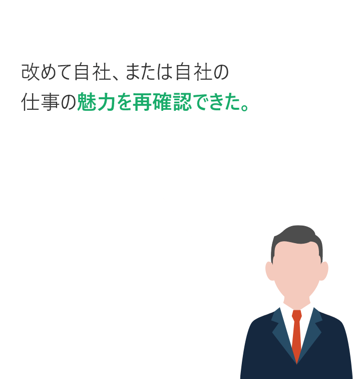 改めて自社、または自社の仕事の魅力を再確認できた。